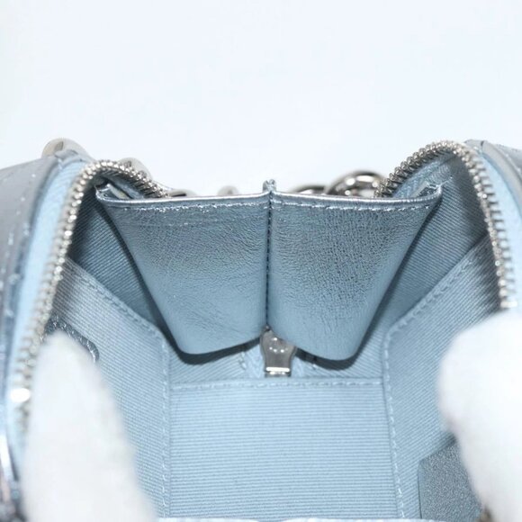 CHANEL Matelasse Chain Shoulder Bag Lamb Skin Silver CC Auth MX038AM - Picture 12 of 16